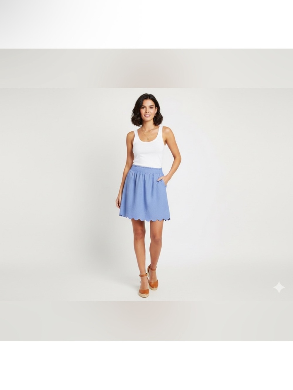 🌿J. CREW Light Blue Elastic Waist Skirt